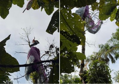 Resgate mobilizou bombeiros e a aeronave Arcanjo 03 devido ao dif&iacute;cil acesso ao local do acidente