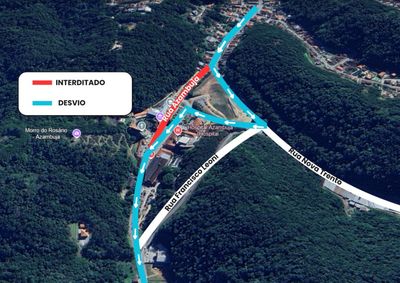 Interdi&ccedil;&atilde;o come&ccedil;a &agrave;s 6h no sentido Centro&ndash;Bairro e motoristas dever&atilde;o utilizar a rua Nova Trento como alternativa