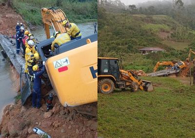 Ve&iacute;culo cedeu em uma ribanceira enquanto eram realizadas obras na regi&atilde;o