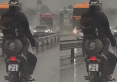 Motocicleta trafegava pela rodovia em Itaja&iacute; durante forte chuva; segundo a PRF, situa&ccedil;&atilde;o configura duas infra&ccedil;&otilde;es