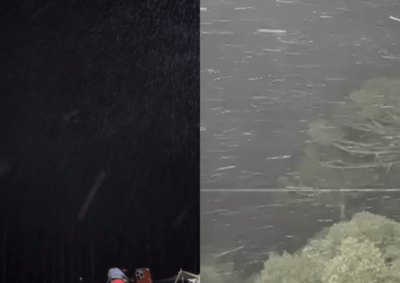 Al&eacute;m da neve, Bom Jardim da Serra tamb&eacute;m teve registro de chuva congelada durante a tarde de domingo