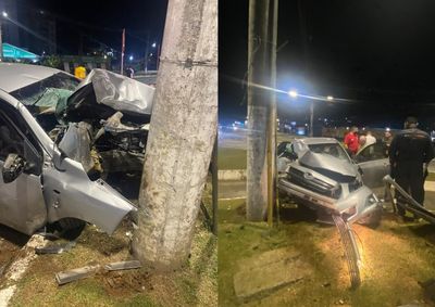 Acidente aconteceu na noite desta sexta-feira (9), na avenida Frei Godofredo, bairro Santa Tereziha