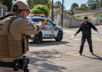 Segundo a pol&iacute;cia, ele ignorou ordens para largar o objeto e avan&ccedil;ou em dire&ccedil;&atilde;o &agrave; equipe durante a abordagem