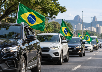 Mobiliza&ccedil;&atilde;o de apoiadores de Fl&aacute;vio Bolsonaro ter&aacute; concentra&ccedil;&atilde;o &agrave;s 14h22, com sa&iacute;da da empresa Urso Servi&ccedil;os Gerais, no bairro Campo d&rsquo;&Aacute;gua Verde