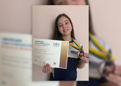 Aluna do 4&ordm; ano, estudante de Casa Branca foi premiada na edi&ccedil;&atilde;o 2026 da competi&ccedil;&atilde;o e j&aacute; sonha em conquistar novas medalhas