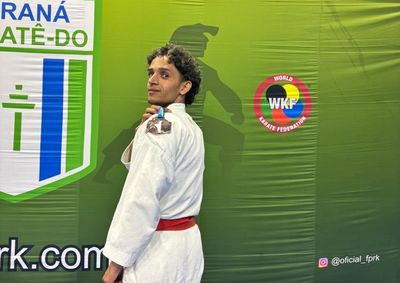 Xynaan Silva, primeiro faixa preta da modalidade formado no munic&iacute;pio, garantiu o bronze na categoria s&ecirc;nior at&eacute; 60 kg
