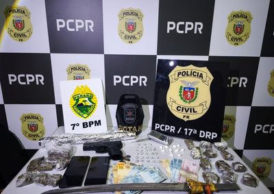 A&ccedil;&atilde;o conjunta entre PM e Pol&iacute;cia Civil cumpriu mandados contra o tr&aacute;fico e terminou com apreens&otilde;es em Cruzeiro do Oeste.