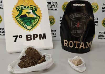 Suspeitos foram abordados pr&oacute;ximo ao acesso &agrave; PR-323 e confessaram que seguiriam para Gua&iacute;ra para transportar carga il&iacute;cita.