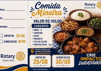 Convites para o jantar e almo&ccedil;o j&aacute; est&atilde;o &agrave; venda antecipadamente; prato custa R$ 100 e serve at&eacute; quatro pessoas.