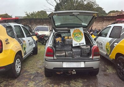 Carga avaliada em mais de R$ 640 mil era transportada em um Volkswagen Gol e, segundo a PM, tinha como destino o estado de S&atilde;o Paulo.