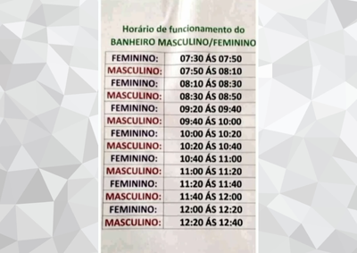 Durante reforma, alunos revezam o uso do mesmo banheiro em intervalos de 20 minutos. Pais denunciam falta de privacidade e inseguran&ccedil;a.
