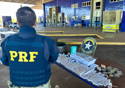 Fiscaliza&ccedil;&atilde;o da PRF na BR-277 revelou medicamentos injet&aacute;veis para emagrecimento ocultados no compartimento do pneu reserva.