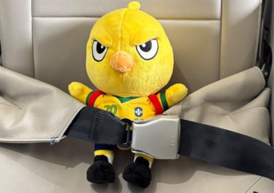 A&ccedil;&atilde;o da Azul e do iFood distribuiu pel&uacute;cias do Canarinho em voo que partiu de S&atilde;o Paulo e levou o clima da torcida antes mesmo da decolagem.
