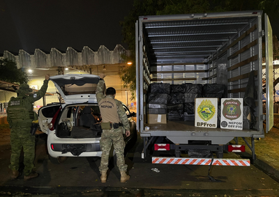 Carga avaliada em R$ 233 mil foi localizada em resid&ecirc;ncia durante a&ccedil;&atilde;o conjunta do BPFron e Pol&iacute;cia Federal.