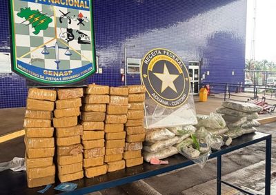 Drogas estavam escondidas na traseira de um carro paraguaio abordado pela Receita Federal na entrada do Brasil.