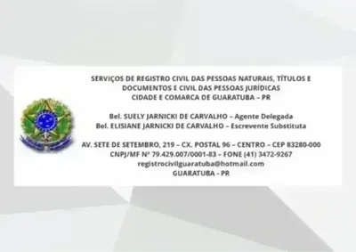 Servi&ccedil;os de Registro Civil das Pessoas Naturais, T&iacute;tulos e Documentos e Civil das Pessoas Jur&iacute;dicas da Cidade e Comarca de Guaratuba &ndash; PR