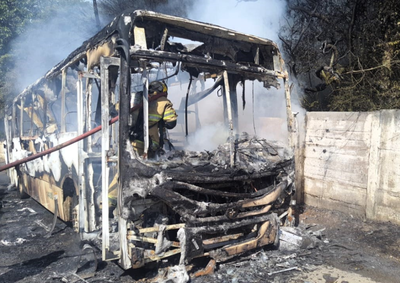 Inc&ecirc;ndio destruiu completamente o ve&iacute;culo na MG-338. Ningu&eacute;m ficou ferido nem ferida e a rede el&eacute;trica tamb&eacute;m foi danificada