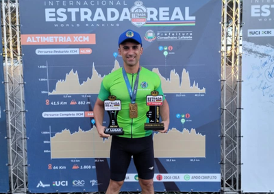 Comandante do destacamento da PM de Ibertioga, atleta de Barbacena conquistou tr&ecirc;s p&oacute;dios em uma das principais competi&ccedil;&otilde;es de mountain bike no continente