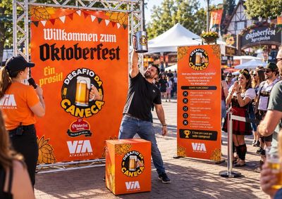 Patrocinador oficial da festa, o Via promove o &ldquo;Desafio da Caneca&rdquo; no Parque Almiro Grings e realiza churrascada com degusta&ccedil;&atilde;o de chopp neste s&aacute;bado (17).