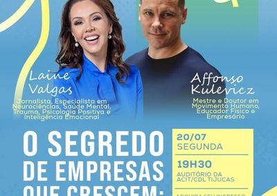 Palestra com Laine Valgas e Affonso Kulevicz no dia 20 de julho abordar&aacute; o uso da neuroci&ecirc;ncia e da intelig&ecirc;ncia emocional para impulsionar neg&oacute;cios.