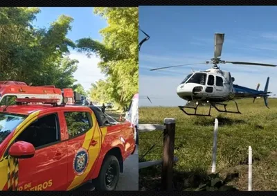 Batida no quil&ocirc;metro 22 envolveu dois ve&iacute;culos; homem de 60 anos foi transportado de helic&oacute;ptero para Londrina.