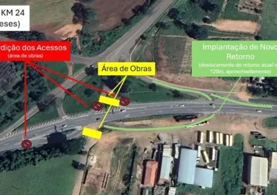 Interven&ccedil;&otilde;es no km 24 come&ccedil;aram nesta quinta-feira para interliga&ccedil;&atilde;o com a PR-431; tr&aacute;fego na rodovia principal segue sem interrup&ccedil;&otilde;es.