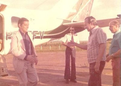 ​Registro hist&oacute;rico marca recep&ccedil;&atilde;o no aeroporto municipal, que ainda operava na &eacute;poca com voos n&atilde;o regulares