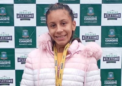 Brenda, de 12 anos, vai participar das provas de salto em dist&acirc;ncia, arremesso do peso e revezamento.