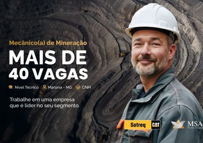 Empresa abre processo seletivo para candidatos interessados em oportunidades na &aacute;rea de Minera&ccedil;&atilde;o, seguran&ccedil;a do trabalho entre outras
