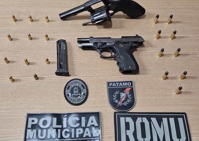 A&ccedil;&atilde;o da Pol&iacute;cia Municipal de Mariana levou &agrave; intercepta&ccedil;&atilde;o de ve&iacute;culo e apreens&atilde;o de armas com numera&ccedil;&atilde;o raspada