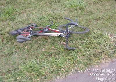 Ele conduzia uma bicicleta do tipo speed e seguia pelo acostamento da rodovia, no sentido Leste, quando foi atingido na traseira por um GM/Onix