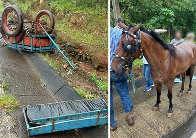 Ocupantes foram levados &agrave; UPA ap&oacute;s carro&ccedil;a capotar na regi&atilde;o da Ch&aacute;cara S&atilde;o Marcelo; motorista teria deixado o local sem prestar socorro.