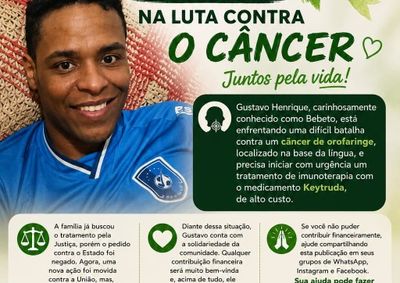 Morador conhecido como Bebeto precisa iniciar com urg&ecirc;ncia imunoterapia com medicamento de alto custo e pede apoio da comunidade.