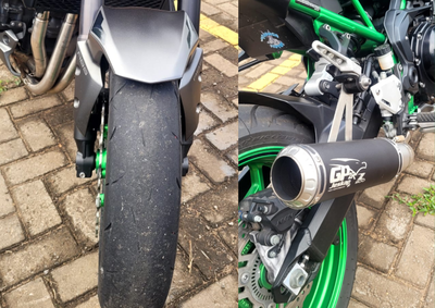 Ve&iacute;culo de alta cilindrada foi abordado pela Guarda Municipal ap&oacute;s passar em frente &agrave; base com escapamento irregular; moto tamb&eacute;m estava com pneu "careca".