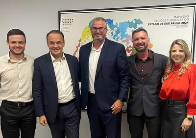 J&uacute;lio Galinari e F&aacute;bio Ferracini se reuniram com Roberto de Lucena, Secret&aacute;rio de Viagens e Turismo de SP. 