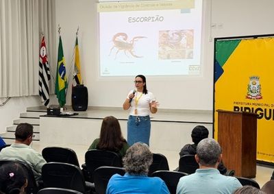 Treinamento orienta vistorias semanais em unidades de sa&uacute;de, escolas e CEIs para eliminar criadouros do Aedes aegypti e abrigos de animais pe&ccedil;onhentos