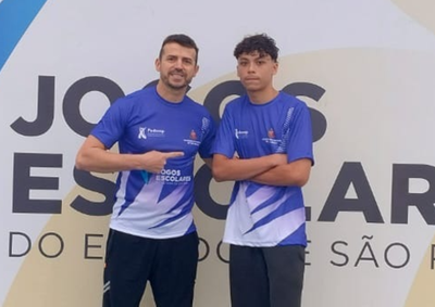 Atleta da Escola Estadual &Aacute;lvaro Alvim superou sua marca pessoal ao atingir 1,55 metro na competi&ccedil;&atilde;o em Praia Grande