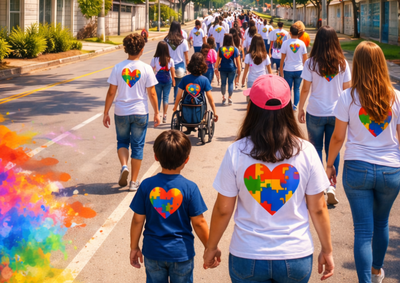Evento no dia 23 de abril re&uacute;ne comunidade em ato de conscientiza&ccedil;&atilde;o sobre o autismo, com caminhada e apresenta&ccedil;&otilde;es de estudantes autistas.