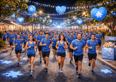 Evento do Litr&atilde;o Runners Porangaba convida popula&ccedil;&atilde;o a vestir azul e doar alimentos para a APAE em a&ccedil;&atilde;o de conscientiza&ccedil;&atilde;o sobre o autismo.