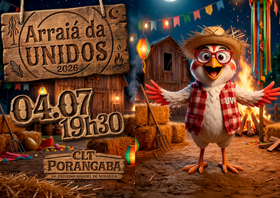 Evento come&ccedil;a &agrave;s 19h30 no CLT de Porangaba com barracas t&iacute;picas, m&uacute;sica ao vivo, quadrilha, brincadeiras e clima de festa junina.