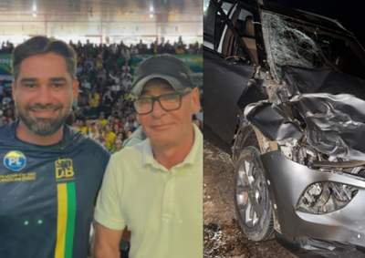Candidato e outros tr&ecirc;s ocupantes do ve&iacute;culo passam bem; acidente causou apenas danos materiais