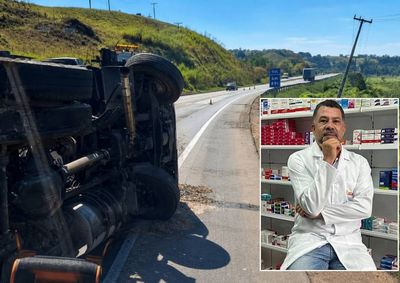 Acidente ocorreu na Fern&atilde;o Dias, provocou o capotamento de carreta e interditou a pista sentido Belo Horizonte durante parte da manh&atilde;