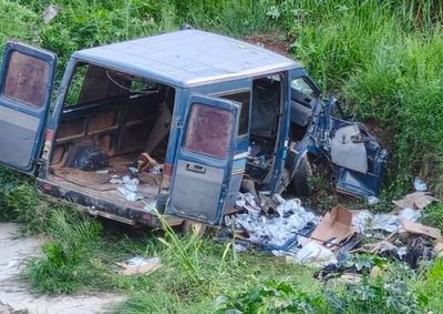 Ve&iacute;culo apresentou falhas no freio durante trecho &iacute;ngreme e foi parar em barranco