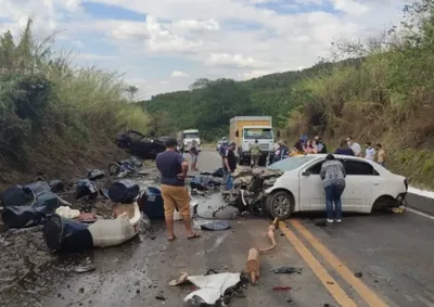 Taxista sofreu les&otilde;es graves em acidente na rodovia BR-146 ap&oacute;s um caminh&atilde;o perder os freios e invadir a contram&atilde;o