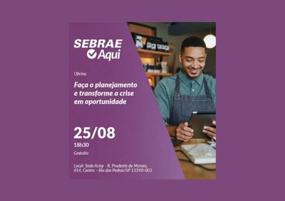 Encontro acontece &agrave;s 18h30, na sede da ACIRP, em Rio das Pedras, e aborda planejamento estrat&eacute;gico, inova&ccedil;&atilde;o e gest&atilde;o para pequenos neg&oacute;cios.