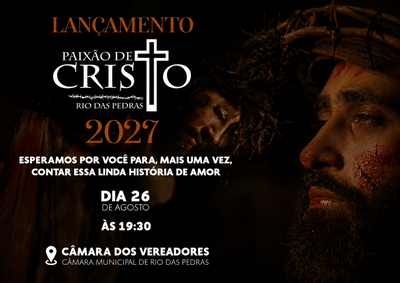 Lan&ccedil;amento acontece nesta quarta-feira (26), &agrave;s 19h30, na C&acirc;mara Municipal de Rio das Pedras, e &eacute; aberto &agrave; popula&ccedil;&atilde;o.