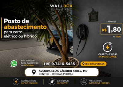 Ponto de recarga est&aacute; localizado na Avenida Elias C&acirc;ndido Ayres, no Centro, e atende motoristas mediante contato pelo WhatsApp.