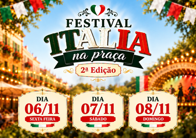 Evento acontece de 6 a 8 de novembro, na Pra&ccedil;a da Concha Ac&uacute;stica, com shows, apresenta&ccedil;&otilde;es culturais, dan&ccedil;as italianas e gastronomia t&iacute;pica