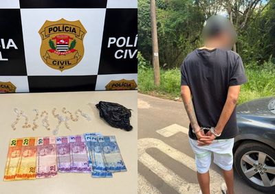 Suspeito foi encontrado com 48 pedras de subst&acirc;ncia semelhante a crack e R$ 70 em dinheiro, segundo a Pol&iacute;cia Civil. 