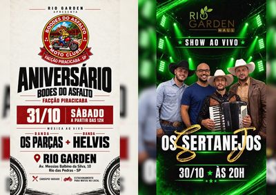 A programa&ccedil;&atilde;o inclui show sertanejo na sexta-feira e anivers&aacute;rio do Bodes do Asfalto no s&aacute;bado, com apresenta&ccedil;&otilde;es musicais e card&aacute;pio variado.
